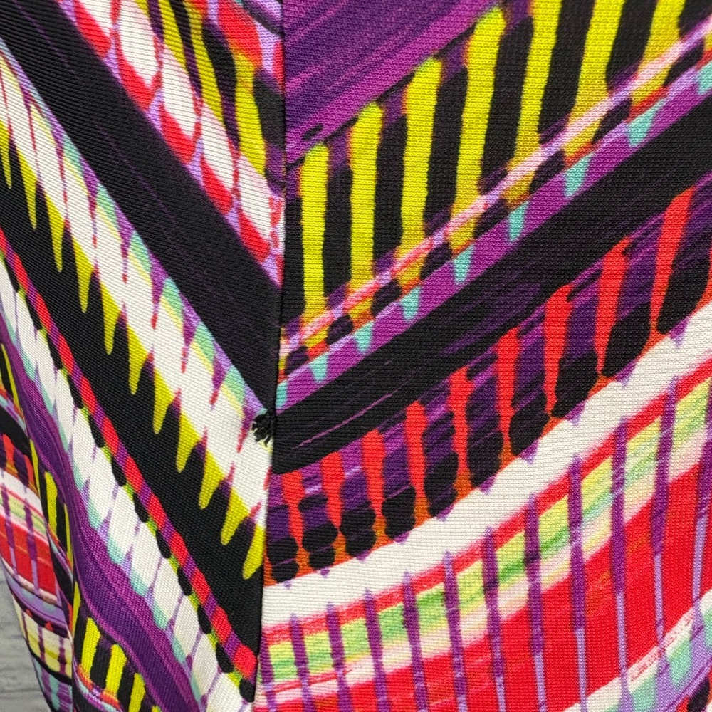 BCBG Max Azria Mayla Multicolor Striped V-Neck Long Sleeve Dress Size L - Picture 6 of 9